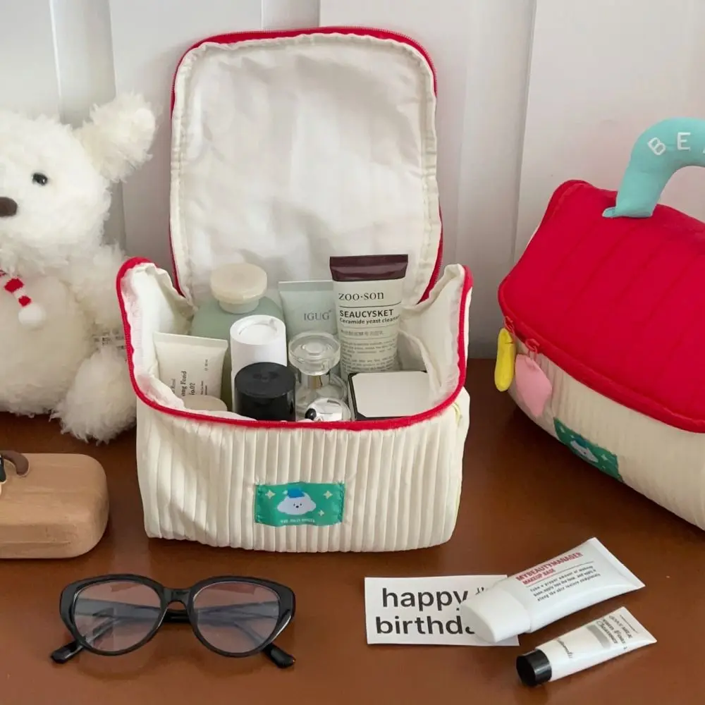 sac de maquillage de cabine mignon de grande capacité, étui carré kawaii pour cosmétiques, étui de rangement portable en forme de maison