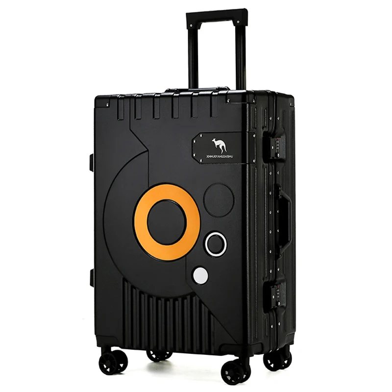 valise à roulettes silencieuse de grande capacité, bagage de voyage à cadre en aluminium, bagage à main de 20 pouces, boîte à mot de passe de 24 pouces, mode