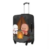 housse de valise ours et pa imprimé dessin animé bubu dudu, protection utile pour les affaires, accessoires de bagages pour les vacances