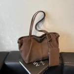 Grand sac fourre-tout en daim pour femme, léger, sous les bras, sac à main décontracté, solide, document, voyage, initié, E27