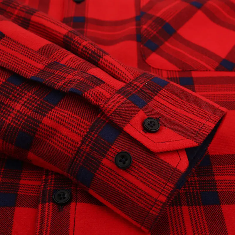 chemise à manches longues pour hommes, taille américaine, automne hiver, chaud, polaire épaisse, plaid, grande taille, mode, fer gratuit