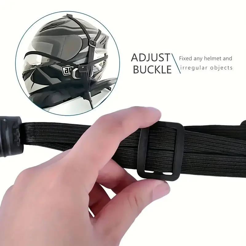 valise élastique pour moto, 1 pièce, avec crochet de sécurité, casque polyvalent, équipement de transport en maille, durable et élégante pour les voyages quotidiens
