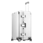 Valise en aluminium de grande capacité 32/28/30 pouces, bagage à main surdimensionné en métal, sport 3:7, valises de voyage fendues pour hommes et femmes