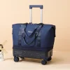 sac à bagages à poulie, sac de voyage à roue universel, valise pliable, sac à roulettes léger, sac à dos tiré à la main de grande capacité, pour sortir à l'étranger à la maison
