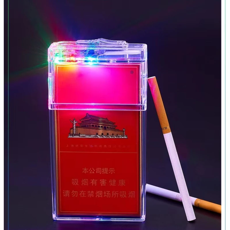 Étui à lumière laguna coloré transparent, briquet usb, mince, scellé et étanche à l'humidité, paquet de 20