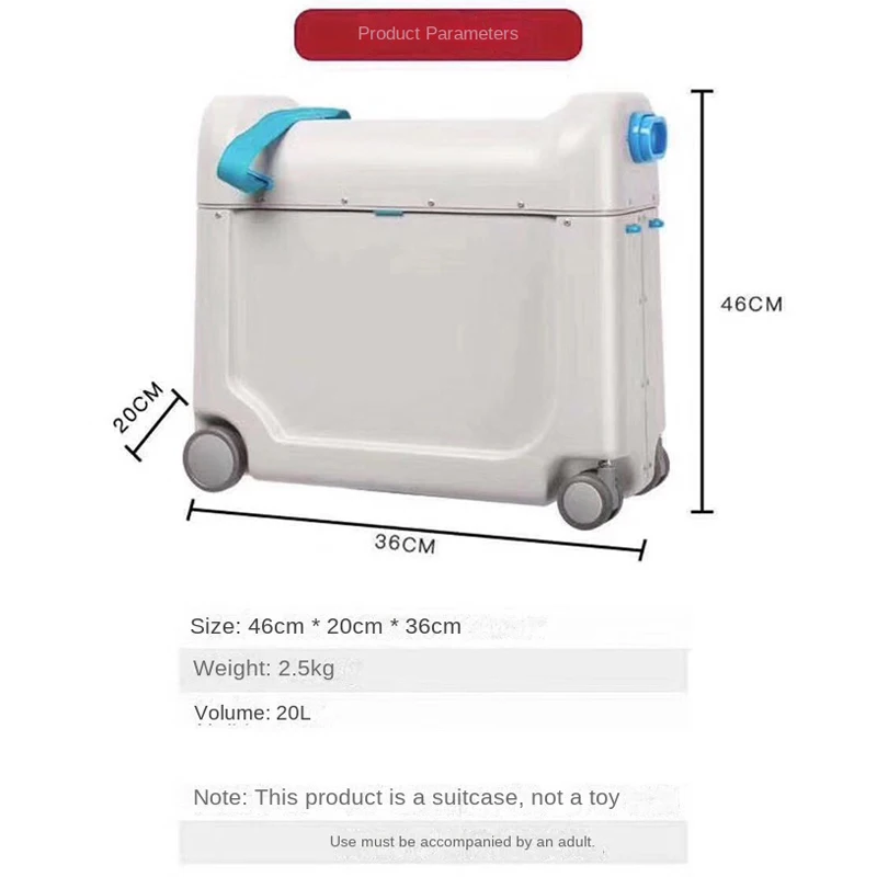 valise de cabine abs multifonctionnelle pour enfants, lit de voyage pour bébé, bagages pour enfants, peut s'asseoir et rouler, multi usages