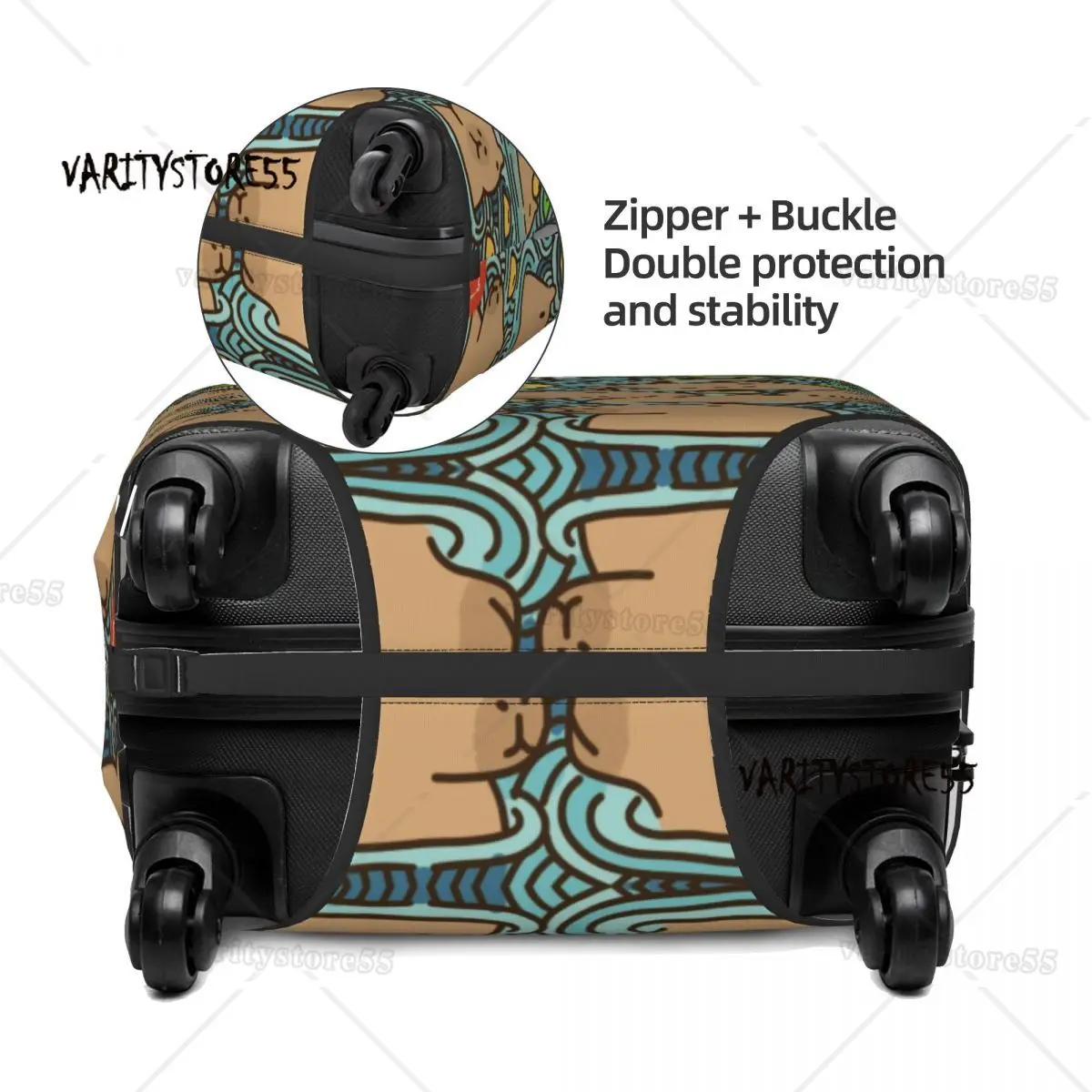 juste de bagage personnalisée, un Étang complet de capybara, poinvalise de protection, housses imbibées pour 18 32 pouces