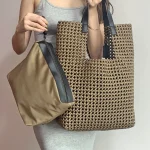 Sac à main tissé en néoprène pour femme, grand sac fourre-tout, sacs seau, cadeau d&rsquo;immersion, designer de luxe, F. C.