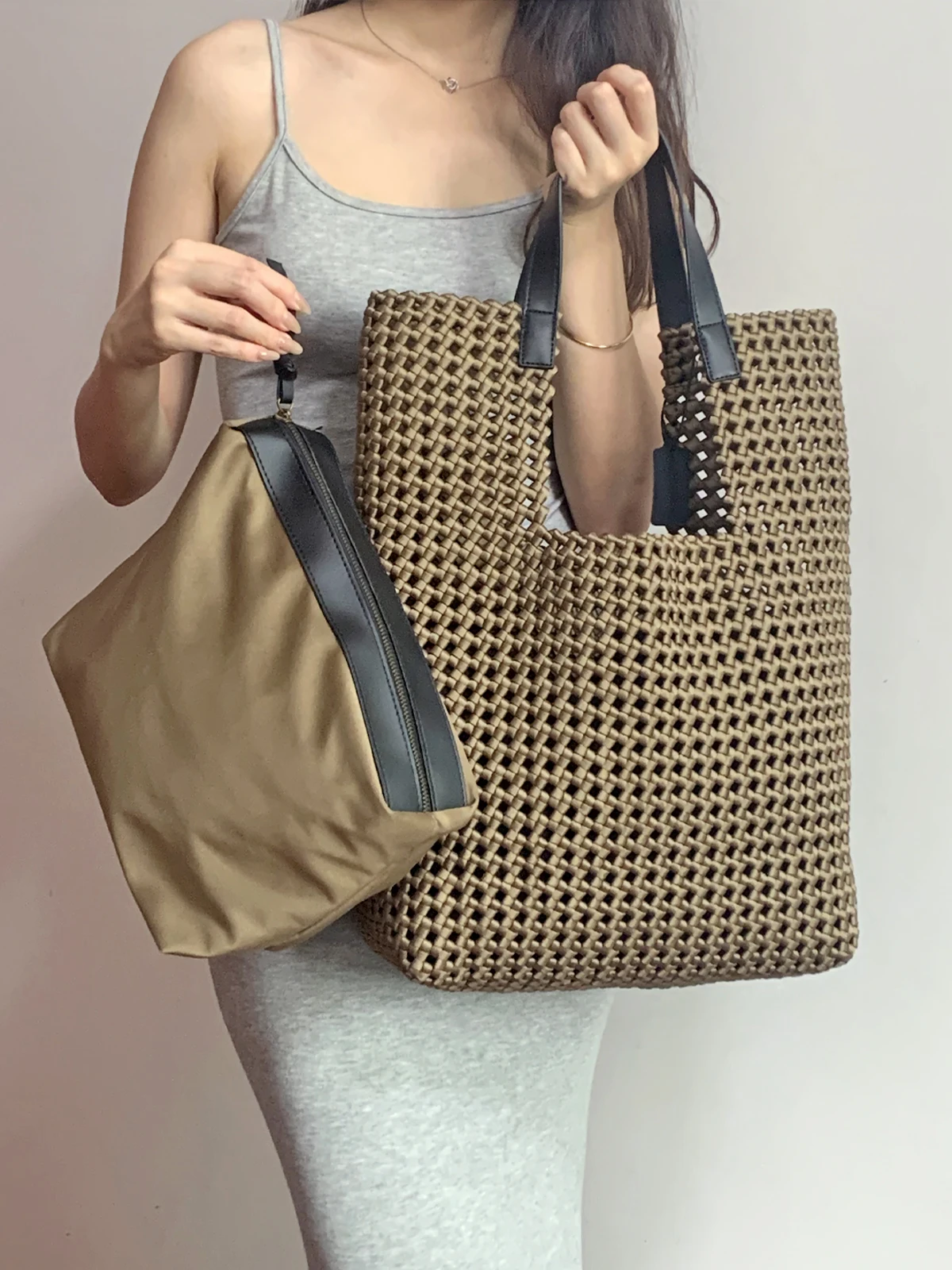 Sac à main tissé en néoprène pour femme, grand sac fourre-tout, sacs seau, cadeau d’immersion, designer de luxe, F. C. Sac à main tissé en néoprène pour femme, grand sac fourre-tout, sacs seau, cadeau d’immersion, designer de luxe, F. C.