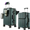 valises bagages ouverture avant cabine bagages avec usb porte gobelet femme boîtier de chariot mâle roue de frein sac de voyage bagages