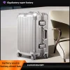 ensemble de bagages en alliage d'aluminium et magnésium, valise de voyage 20" et 28" avec serrure tsa, légère et durable