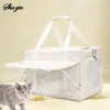valise à roulettes double couche pour animaux de compagnie, 1 pièce, sac pour chat, valise push pull, grande capacité, deux sacs à main respirants pour chiens