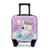 Bagage pour enfants 18 pouces coffre à main pour enfants avec motifs de dessins animés double face, valise de voyage animal mignon pour garçons filles
