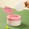 Conteneur de poudre corporelle pour bébé, avec bouffée de poudre, Portable, sécurité vide, boîte de rangement de poudre corporelle pour nouveau-nés, porte-bouffée cosmétique