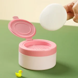 Conteneur de poudre corporelle pour bébé, avec bouffée de poudre, Portable, sécurité vide, boîte de rangement de poudre corporelle pour nouveau-nés, porte-bouffée cosmétique Conteneur de poudre corporelle pour bébé, avec bouffée de poudre, Portable, sécurité vide, boîte de rangement de poudre corporelle pour nouveau-nés, porte-bouffée cosmétique
