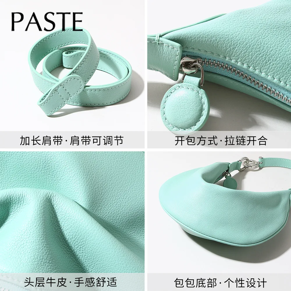 sac à main de luxe couleur vive pour femmes, fourre tout hobo d'été fin et léger de styliste en cuir de vache véritable, sac à bandoulière sous les aisselles