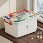 Boîte à médicaments de grande capacité, Kit médical Portable de premiers secours à domicile, boîte à médicaments d&rsquo;urgence familiale avec étui de stockage de médicaments multicouche