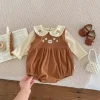 Costume pour bébé, barboteuse sans manches + chemise à manches longues, body en velours côtelé brodé en cœur pour bébé fille de 1 à 3 ans Costume pour bébé, barboteuse sans manches + chemise à manches longues, body en velours côtelé brodé en cœur pour bébé fille de 1 à 3 ans