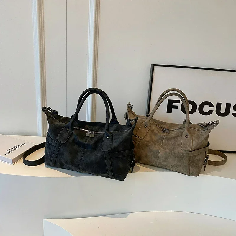 sacs à main en cuir pu pour femmes, design rétro, initié, tendance de la mode, grand sac à ati elles, fourre tout à bandoulière
