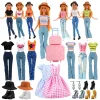 1 ensemble de Mini valise pour poupées, étui de voyage, nouvelle tenue, usage quotidien, chemise, pantalon, accessoires de poupée, jouet pour enfants, cadeau