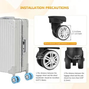 Couvre-roues de valises SOFT-8Pcs, couvercle de roue de compartiment à bagages en Silicone pour la plupart des 8 roues tournantes