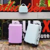 ensemble de bagages de voyage à roulettes pour femmes, valise à cadre en aluminium, haute qualité, mode, nouveau, 20 ", 22", 24/26 ", 2 pièces
