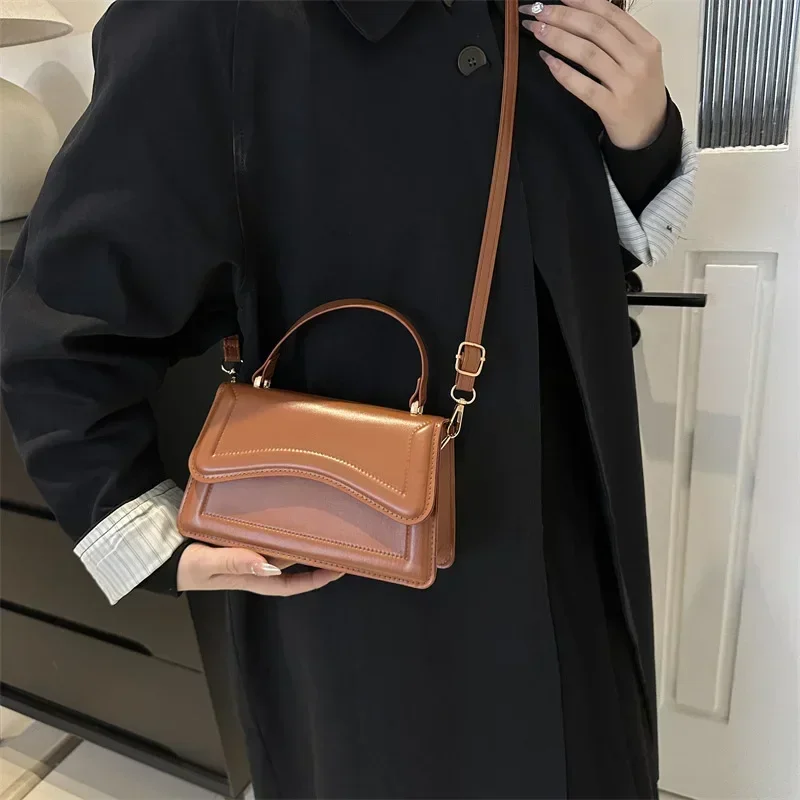 sac à main en cuir pu de bonne qualité pour femmes, sac à bandoulière de couleur unie, petit fourre tout pour femmes et filles