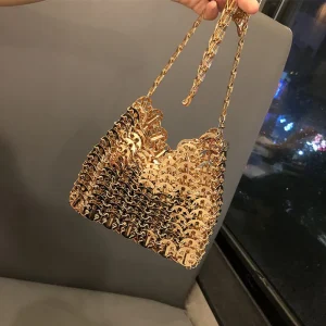 Sac à Main de Luxe en Métal Amissié pour Femme, Fourre-Tout de Styliste, Esthétique, Pochette de ixde Mariage, Initiée, de Soirée