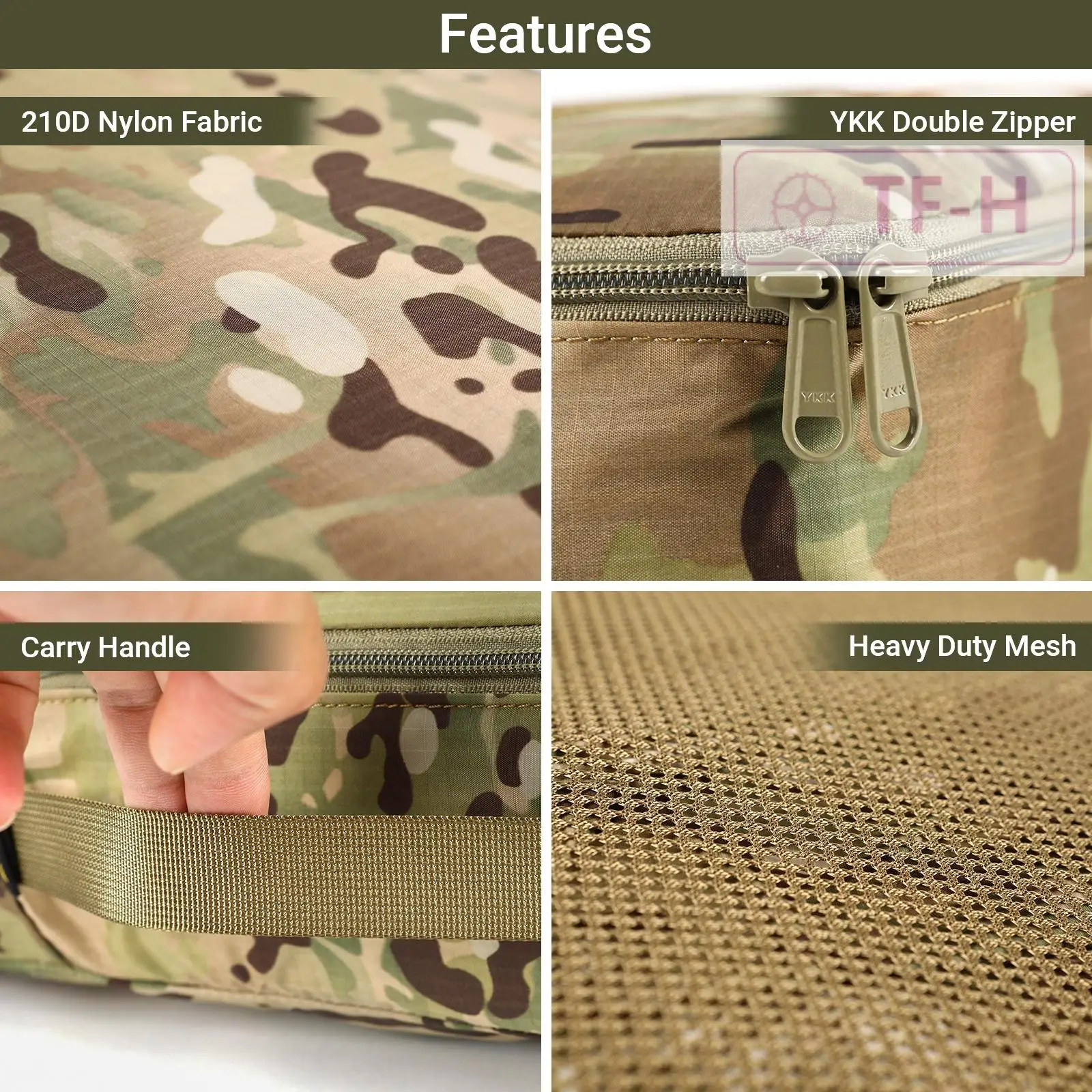 ensemble d'organisateurs d'équipement tactique, sac intérieur de valise, cubes d'emballage, sac de rangement d'extension de bagages 6 pièces