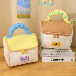 Sac de maquillage de cabine mignon de grande capacité, étui à cosmétiques portatif Kawaii en forme de maison, étui de rangement carré, sac de rangement Portable pour filles