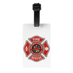 Étiquette de bagage de pompier de sauvetage d&rsquo;incendie pour les valises, couverture de confidentialité, nom, carte d&rsquo;identité