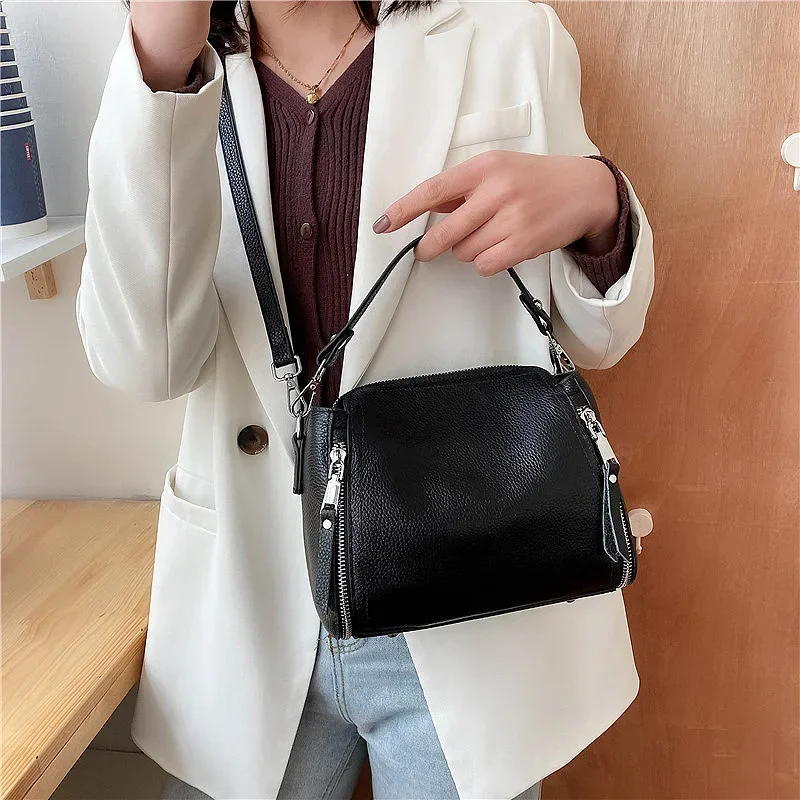 sacs à main en cuir véritable pour femmes, 100% cuir de vachette, sac initié à la mode, sacs messager de luxe pour dames, sac fourre tout femme de haute qualité