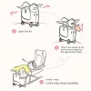 valise à roulettes multifonctionnelle pour enfants, bagages de dessin animé pour enfants, valise à roulettes de voyage d'embarquement, 20 po, peut s'asseoir ou monté