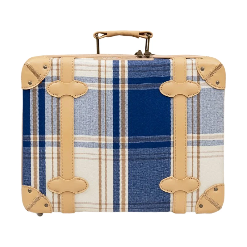 valise à main mignonne vintage de 14 pouces pour femmes, mini sac de voyage cosmétique avec organisateur de maquillage, bagage de cabine élégant