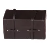 valise en bois et cuir vintage miniature pour maison de poupée, mini bagage, 1/12