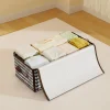 boîte de rangement visible de grande capacité, organisateur de vêtements ménagers portables avec poignées, conteneur pliable anti poussière à fermeture éclair pour couette