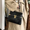 petit sac carré pour femme, sac à main classique, motif crocodile, sac à bandoulière, designer initié, marque supérieure