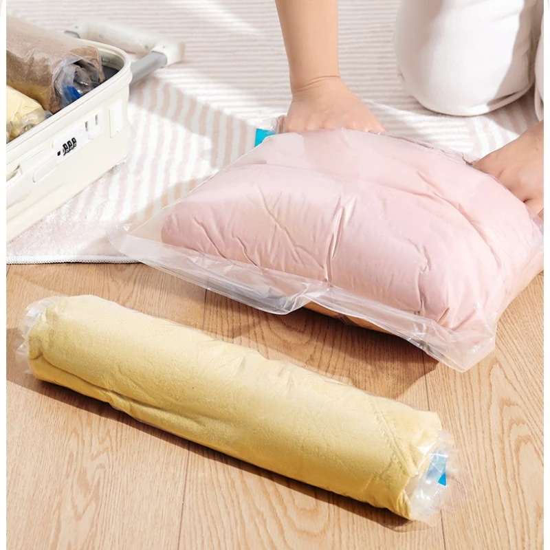 sacs de rangement sous vide de plusieurs tailles, rouleau à main, sacs durables permettant de gagner de l'espace pour vêtements, accessoires de voyage, organisateur de valise