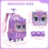 sac à dos pour enfants avec roulettes, sac à dos roulant pour filles, bagage à main, valise pour élèves du primaire, pour l'école et les voyages en famille