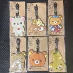 Rilakkuma étiquette de bagage enfants Anime ours décontracté valise Anti perte étiquette carte d’embarquement organisateur de voyage accessoires enfants cadeau