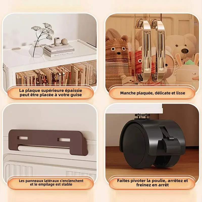 armoire de rangement pliante multifonction de 45/55/65cm de longueur, armoire pour articles divers, casier de garde robe anti poussière de grande capacité