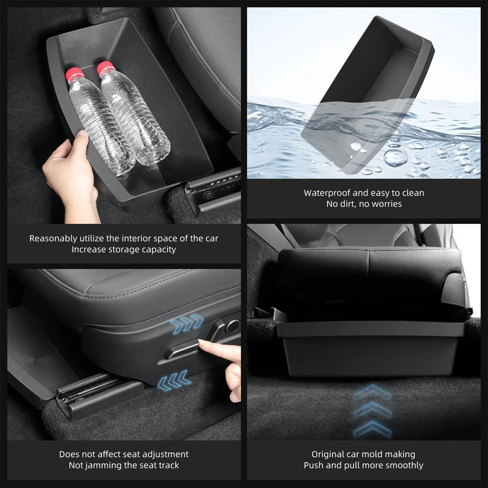 boîte de rangement sous le siège, pour tesla, nouveau modèle y 2025 juniper, boîte de rangement, organisateur de siège de voiture, véhicule, sous le siège, tiroir, plateau, accessoire