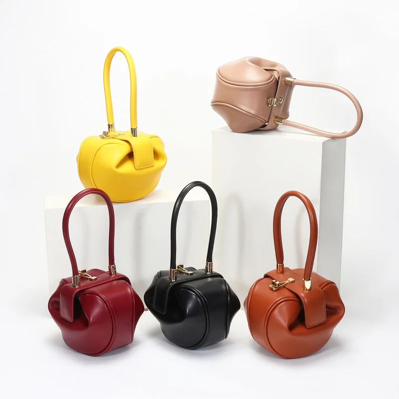 sac à main boule ronde pour femmes, sac de bowling de styliste en cuir pu, mini sacs à bandoulière de luxe, sac à aisselles à la mode
