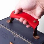 Coussinet de sangle de bagage et enveloppe de poignée en cuir, accessoire de valise avec housse de protection.