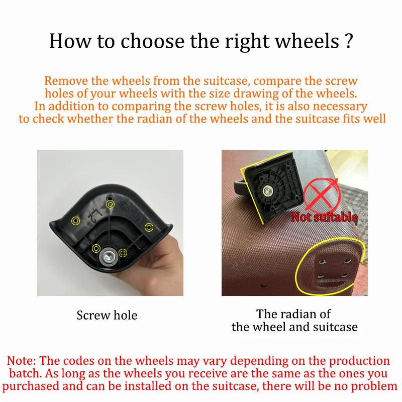 convient pour american tourister 85a roue universelle 2/4 pièces roues pour valise bagages accessoires pièces de rechange muet