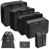 7 pièces/ensemble grande capacité organisateur de voyage sacs de rangement valise pliante étanche cubes d'emballage ensemble étuis portables