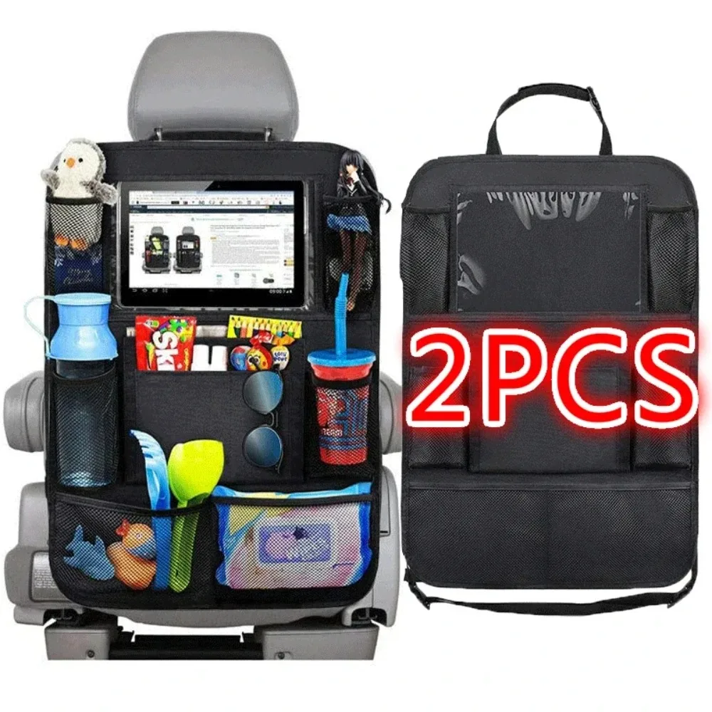 Organisateur de dossier de siège de voiture, 9 poches de rangement avec écran tactile, support de tablette, protecteur pour enfants, accessoires de voiture Organisateur de dossier de siège de voiture, 9 poches de rangement avec écran tactile, support de tablette, protecteur pour enfants, accessoires de voiture