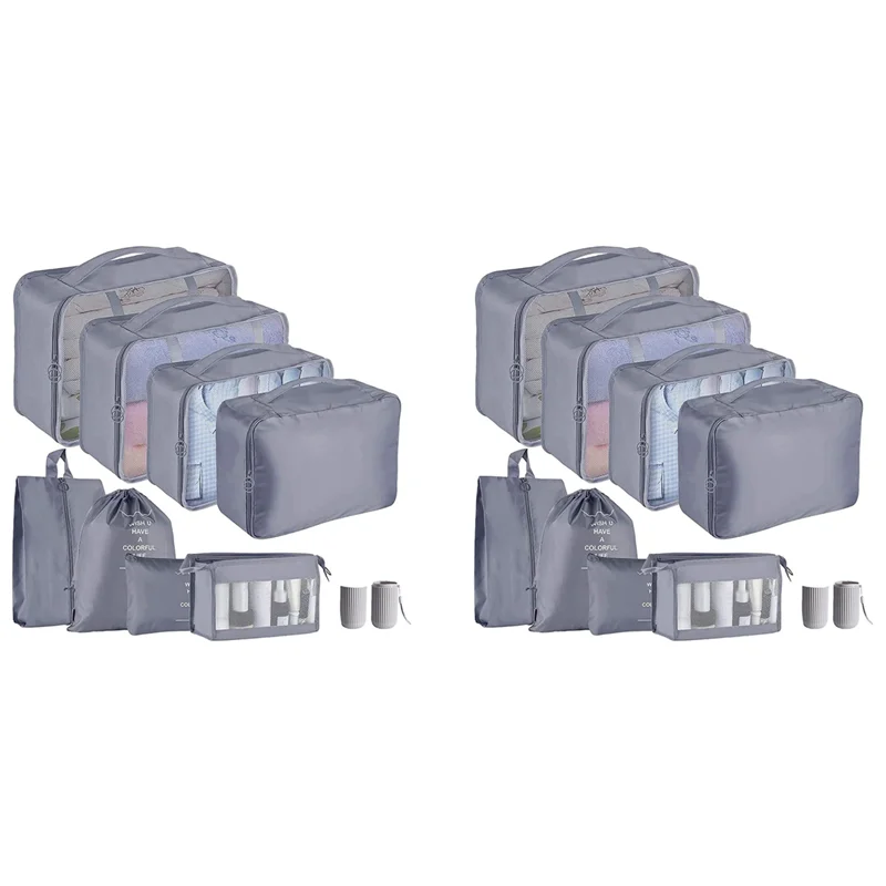 y51a cubes d'emballage pour valise, 18 pièces cubes d'emballage de voyage sacs de rangement de valise légers ensemble organisateurs de bagages