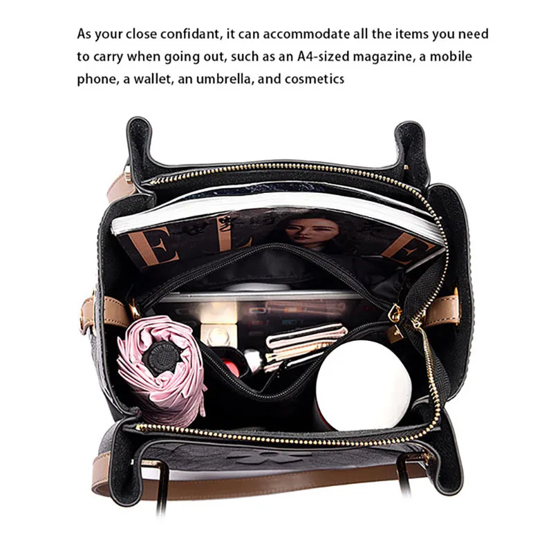 sac à main pour femme, sac fourre tout en relief haut de gamme, sac seau de grande capacité, sac de belle mère hydrofuge, sac à bandoulière à la mode