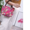 sac à main en toile imprimé rose pour femme, sac de voyage portable pour femme, mode décontractée, printemps, automne, nouveau, 2024